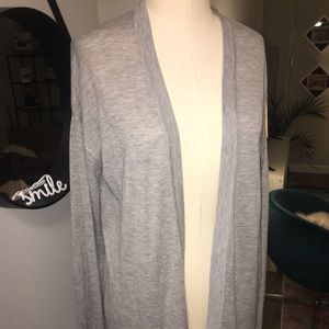 Open, long cardigan